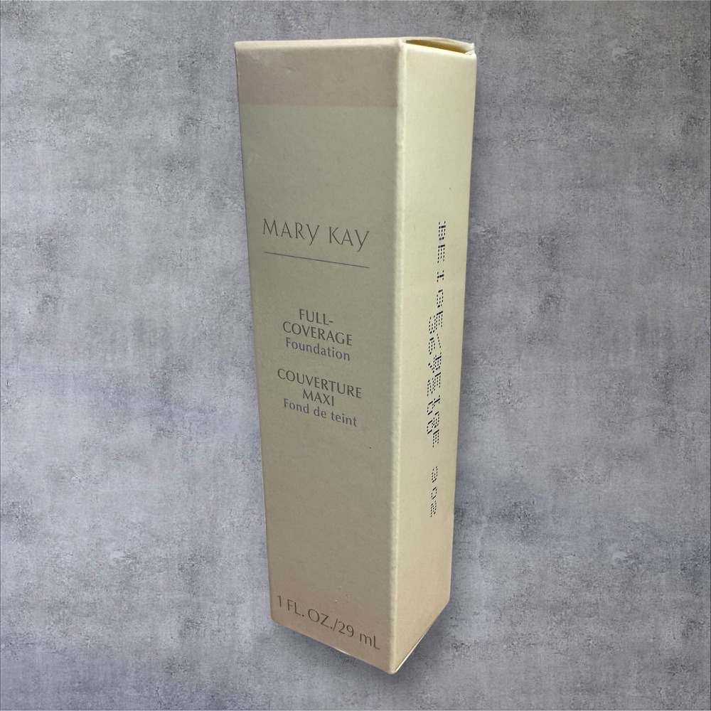 Mary Kay Full Coverage Foundation 1 oz BEIGE 302 #367200 ~ Gray Cap ~ NOS